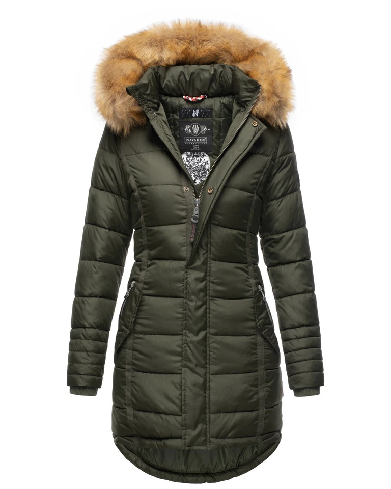Navahoo PAPAYA Damen Winter Jacke Steppjacke Mantel Parka Kapuze Warm Gefüttert - Bild 4 von 4