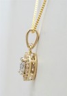 14K Yellow Gold 1/4ctw Natural Diamond Cluster Halo Necklace with Cert — photo 5