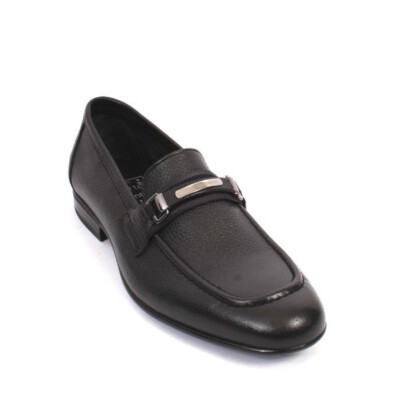 ROBERTO SERPENTINI 55046 Black Pebbled Soft Leather Loafers Shoes 43 / US 10