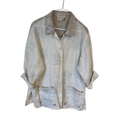 Vintage David Dart 100 Linen Cream Lagenlook Shirt and Wide Leg Pant Set Large