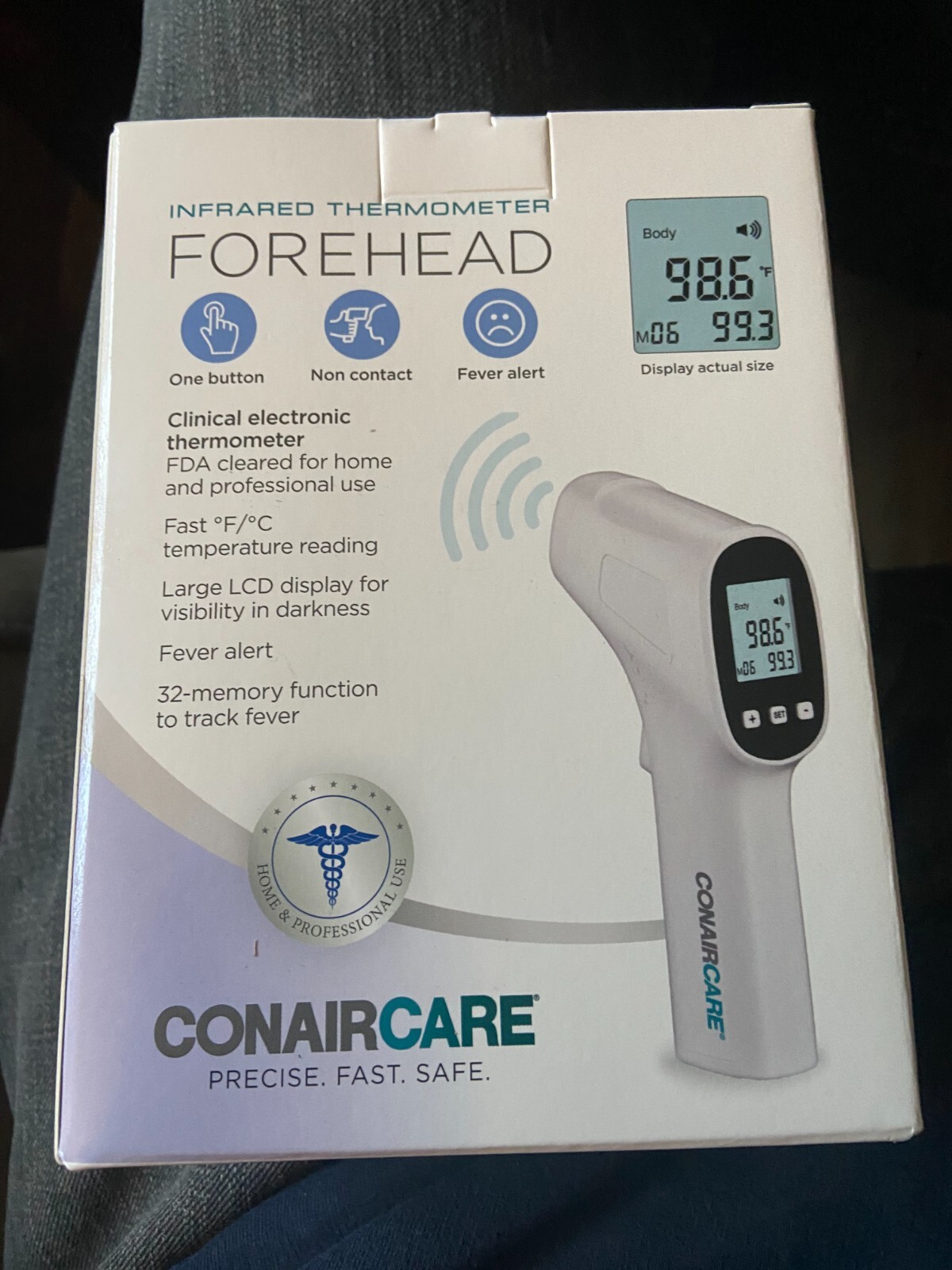Conair Infrared Thermometer Forehead No Contact Precise Quick Model