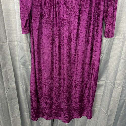 Maxi abito donna vintage Cervelle velluto schiacciato L viola bottoni gioiello medievale - Foto 4 di 16