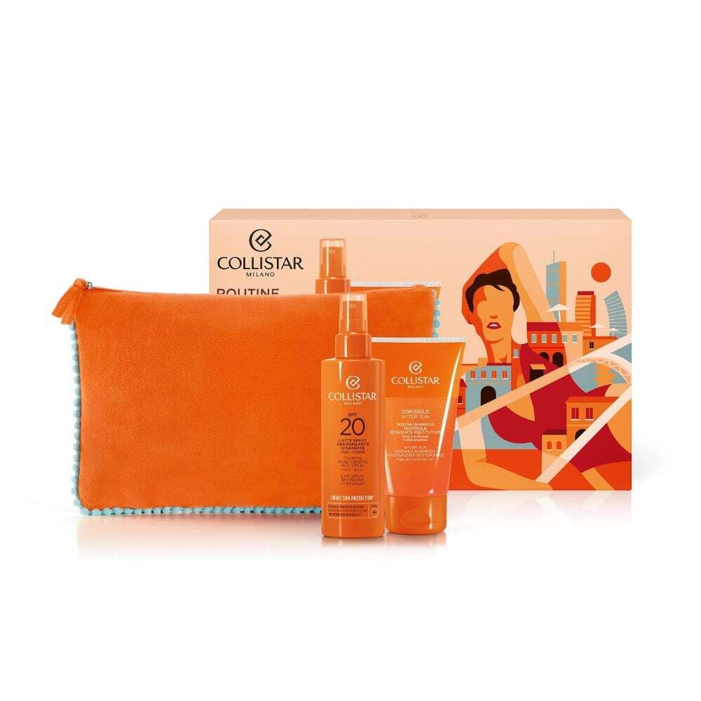 Collistar Cofanetto Latte Spray Abbronzante SPF20 + Doccia Shampoo + Pochette