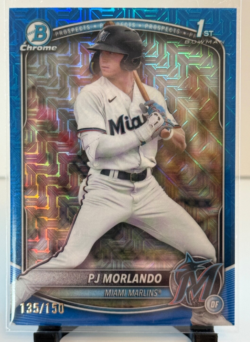 2025 Bowman 1st Chrome Blue Mojo Refractor BCP-91 PJ Morlando /150