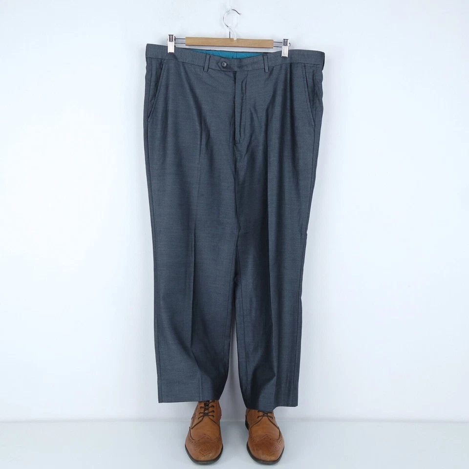 Mens Trousers 38 Waist 27 Leg Dress Suit Office Grey Pants Slacks - Image 3 of 4