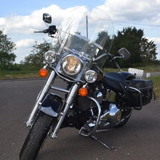 fit for 1994-2023 Harley Touring Road King FLHR EFI Clear Windshield & Bracket