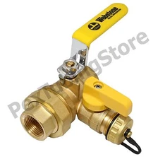 1-1/4" IPS Threaded Union Webstone Pro-Pal Ball Drain/Purge Valve #40435
