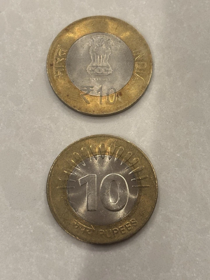 2 India 10 Rupee Bimetallic Coins 2009 Issue And 2012 Mata Vaishno Devi UNC #21 - Image 2 of 2