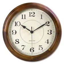 Wall Clock Wood 14 Inch Silent Wall Clocks Large Decorative Battery Operated ...