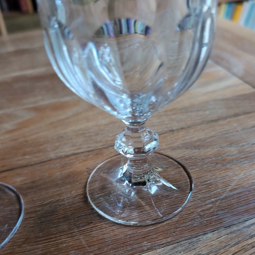 3 x vintage Villeroy & Boch Crystal 13cm BERNADOTTE WATER WINE GOBLETS GLASSES - Picture 7 of 7
