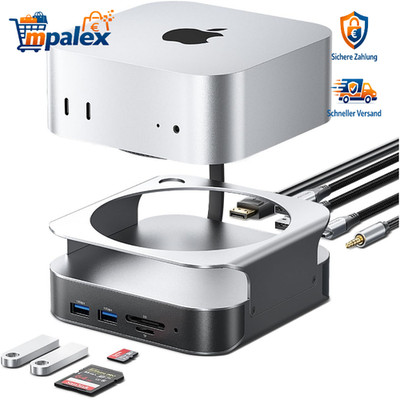 Mac mini M4 Dock 10-in-1 Aluminium Stand NVMe SSD 4K HDMI USB 10