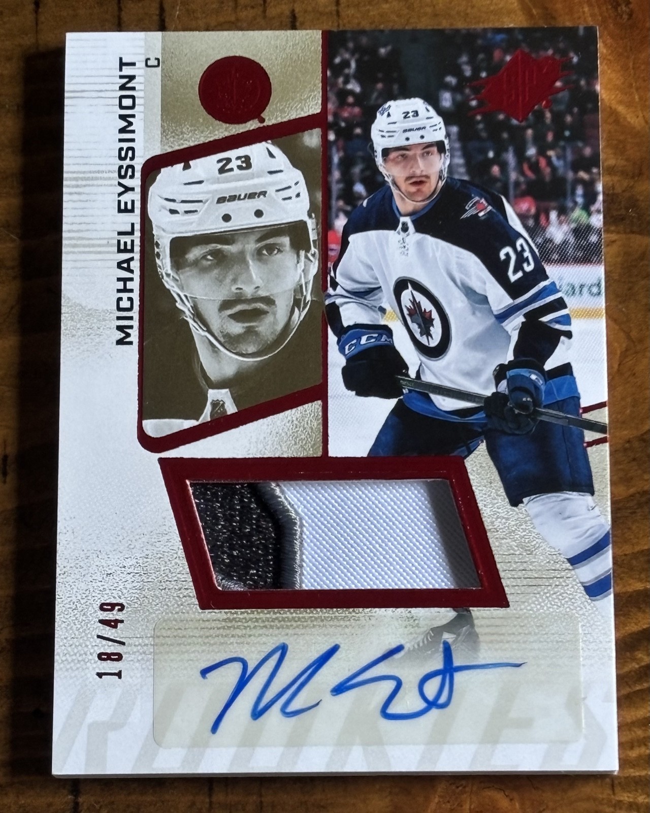 Michael Eyssimont /49 - 2022-23 SPx - Rookies #139 Auto Patch (AU, MEM, RC)