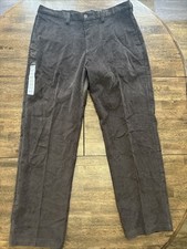 Haggar Pants Brown Corduroy Classic Fit Mens 38X32 Expandable Waist NWT NEW
