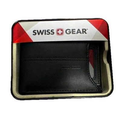 SWISSGEAR Men s Delmont Slimfold Wallet Black RFID Blocking Leather Card Holder