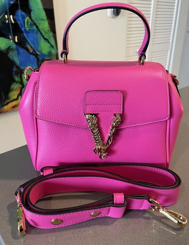 Versace Virtus Grainy Calf Small Pink Top Handle Bag 1015556 IT NWT $2100