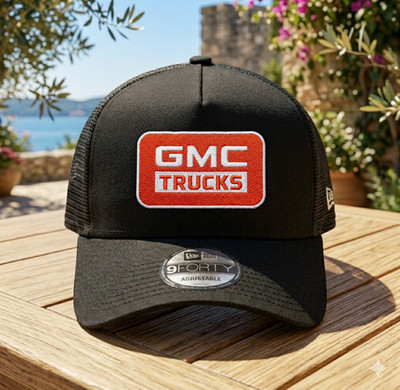 GMC Logo Embroidered Trucker Hat Mesh Adjustable Snapback Cap