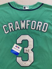 SEATTLE MARINERS- JP CRAWFORD AUTOGRAPH #3 AQUA NIKE JERSEY PSA AQ14124