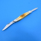 CASE XX USA 5 DOT 6254 SS AMBER JIGGED BONE TRAPPER KNIFE c. 2015-MINT — photo 4
