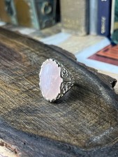 Sterling Silver Rose Quartz Ring Size 8 V922