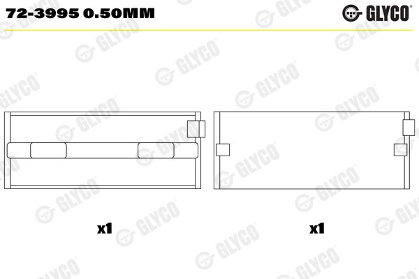 Glyco 72-3995 0.50Mm Kurbelwellenlager FüR Alfa Romeo,Cadillac,Chrysler,Dr,Fiat,-image