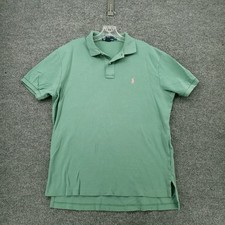 Polo Ralph Lauren Shirt Mens L Large Green Short Sleeve Golf Collared Preppy
