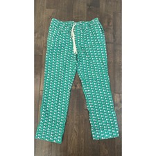 Vineyard Vines Christmas Reindeer Whale Flannel Lounge Pajama Pants Mens L Green