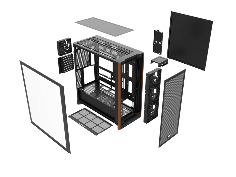 Thermaltake S370 WS; Mid Tower Chassis; Wood Front Trim; 4x120mm CT120 PWM Fans - Image 4 of 4
