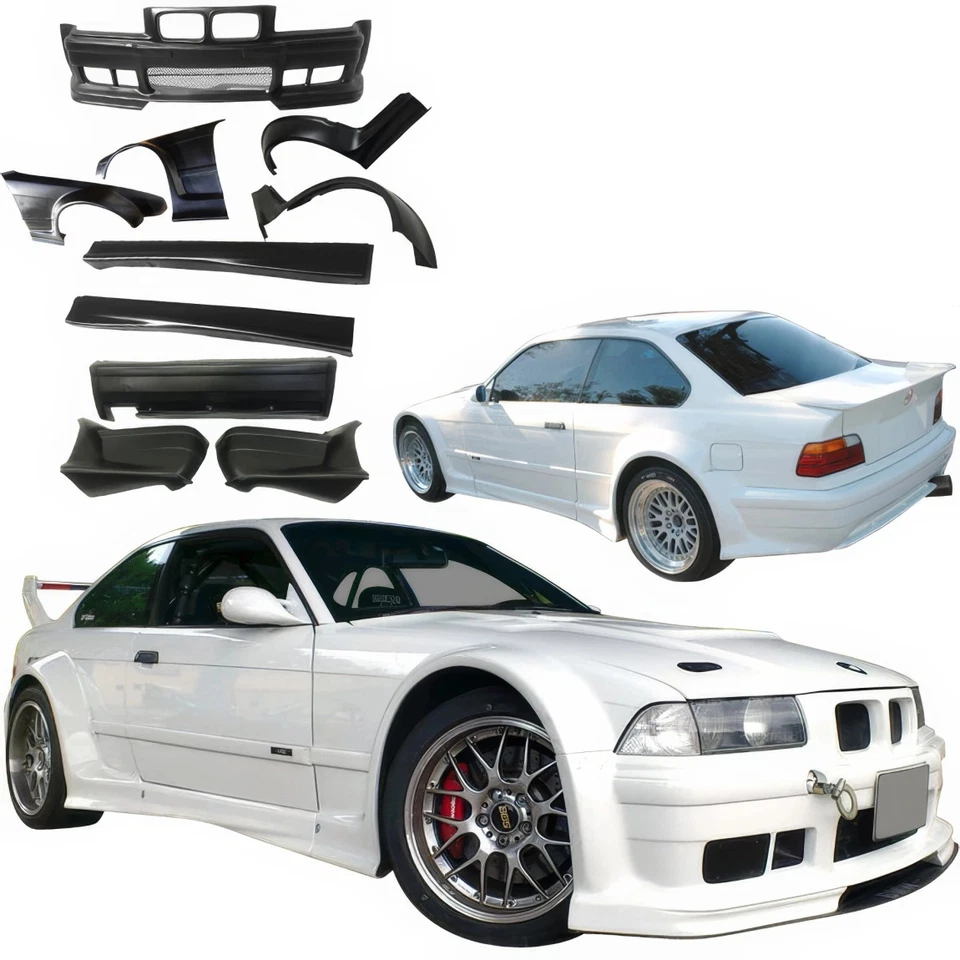 VSaero FRP RIEG DTM Wide Body Kit 8pc 318i 325i (E36) 2dr Coupe for 3-Series BM Foto 3 de 3
