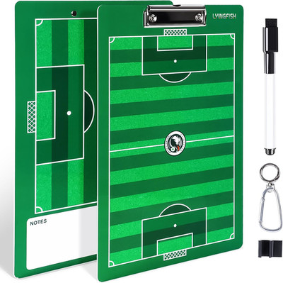Dry Erase Coaches Clipboard, Waterproof Soccer Whiteboard for Coaches Double-Sid