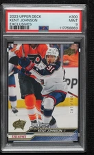 2023-24 Upper Deck Series 2 Exclusives /100 Kent Johnson #300 PSA 9 MINT