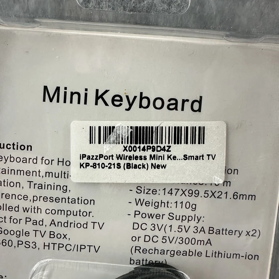 iPazzPort Wireless Mini Keyboard Touchpad for iPad iPhone Gaming Smart TV QWERTY - Image 3 of 4