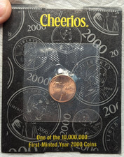 2000 Cheerios Millennium Lincoln Cent 1 with COA BU Sealed Orig