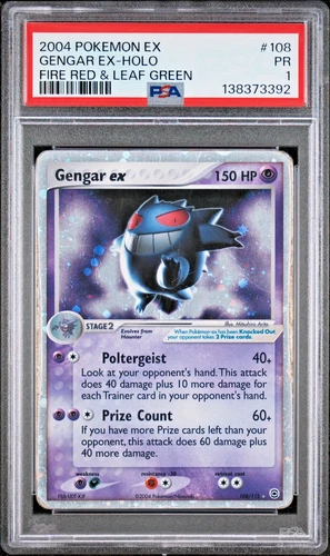 SWIRL PSA 1 2004 Pokemon EX Fire Red Leaf Green Gengar EX Holo Foil 108/112
