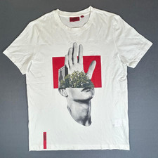 Hugo Boss Red Label Men's White Floral Logo Short Sleeve T-Shirt Size S