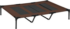 XL Elevated Dog Bed Outdoor Raised Dog Bed W/Carry Bag Tan Portable Pet Cot, M