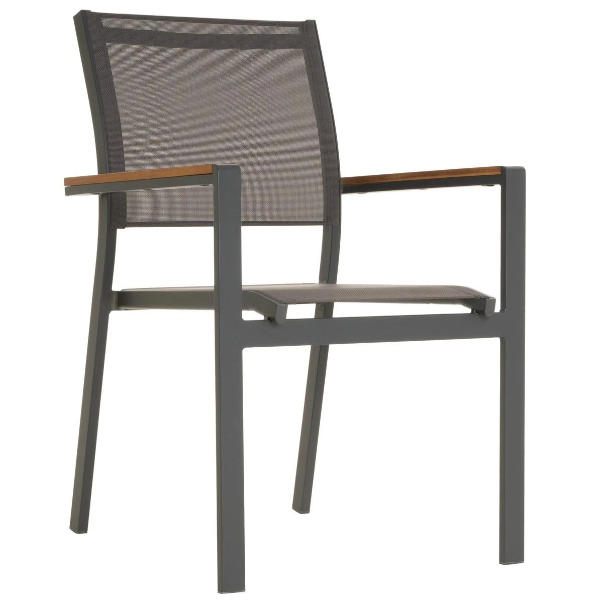 Juego de 2 sillas de jardín silla apilable silla de terraza antracita aluminio Teslin