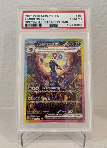 2025 Pokemon PRE Prismatic Evolutions Umbreon EX #161/131 SIR PSA 10 GEM MINT