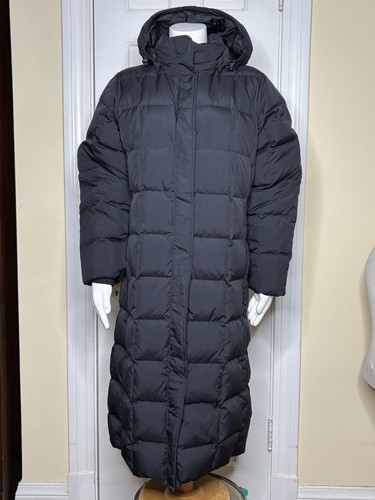 Land's End Daunenparka volle Länge Stadion schwarz Damen Medium 10-12