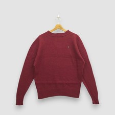 Vintage Polo Ralph Lauren Wool Sweater Cable Knit Jumper Maroon Pullover Size L