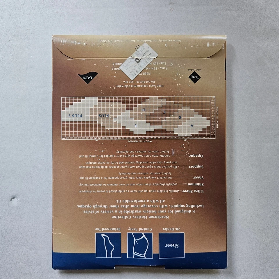 Колготки Nordstrom Sheer Control 20 денье усиленный носок солнечный бежевый размер C - Изображение 2 из 2