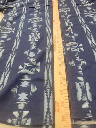 Panhandle Slim Shirt Men’s Size L Blue Southwestern Pearl Snap Long Sleeve - Picture 9 of 13