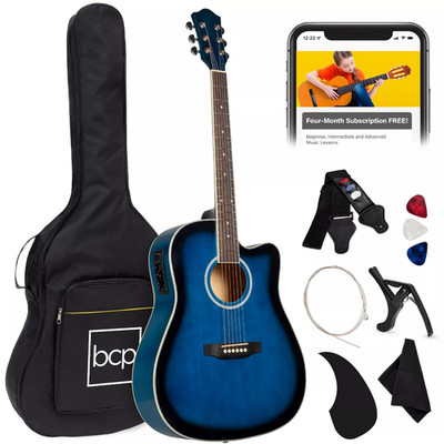 Best Choice Products Beginner Acoustic Electric Guitar Starter Set 41In W/ All W