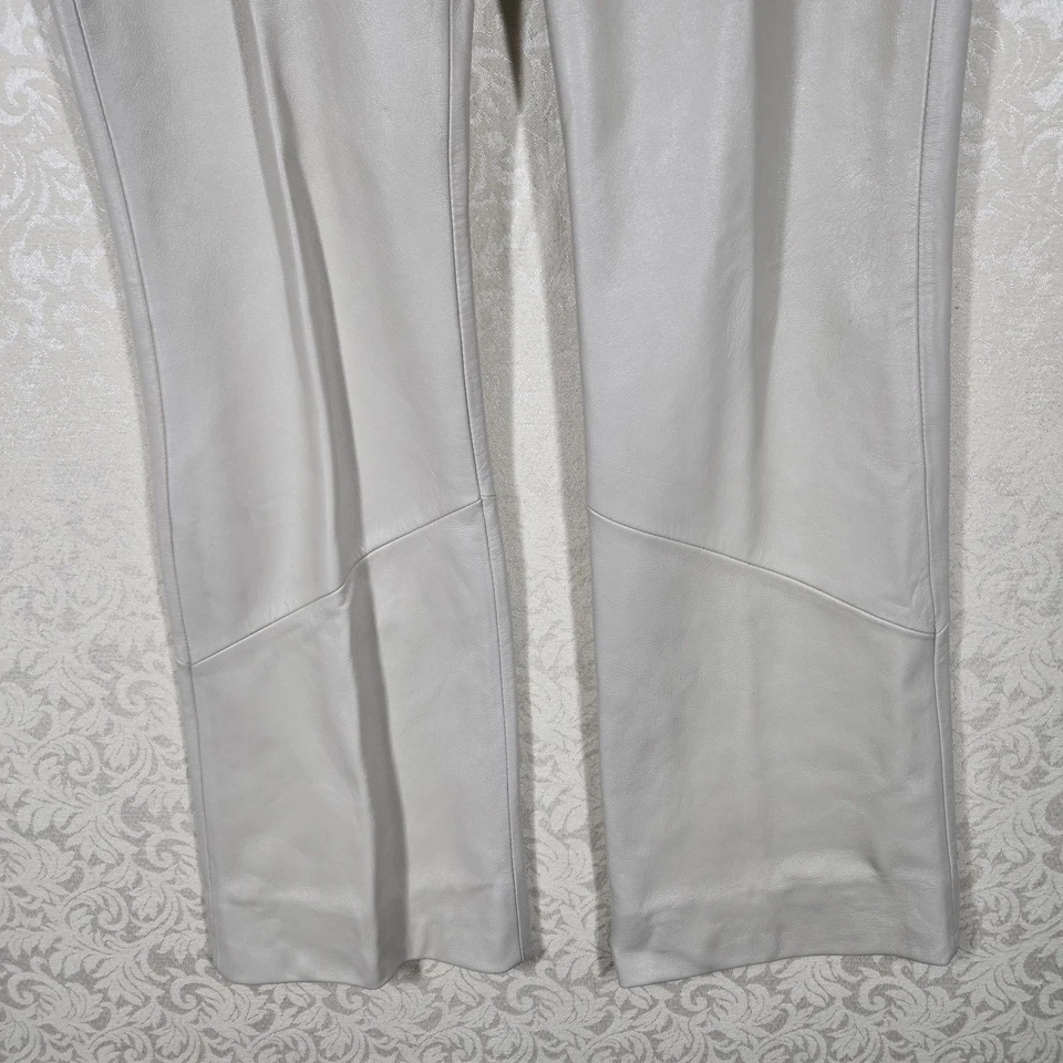 Pantalones de cuero Venus Williams Wilsons talla 8 beige acampanados forrados LEER Foto 4 de 4