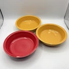 FIESTAWARE Fiesta -2 Yellow 1 Red  7" Cereal Soup Bowls Homer Laughlin Set Of 3
