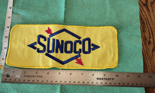 Vintage Large Gold Sunoco Gasoline Oil Back patch USA Only