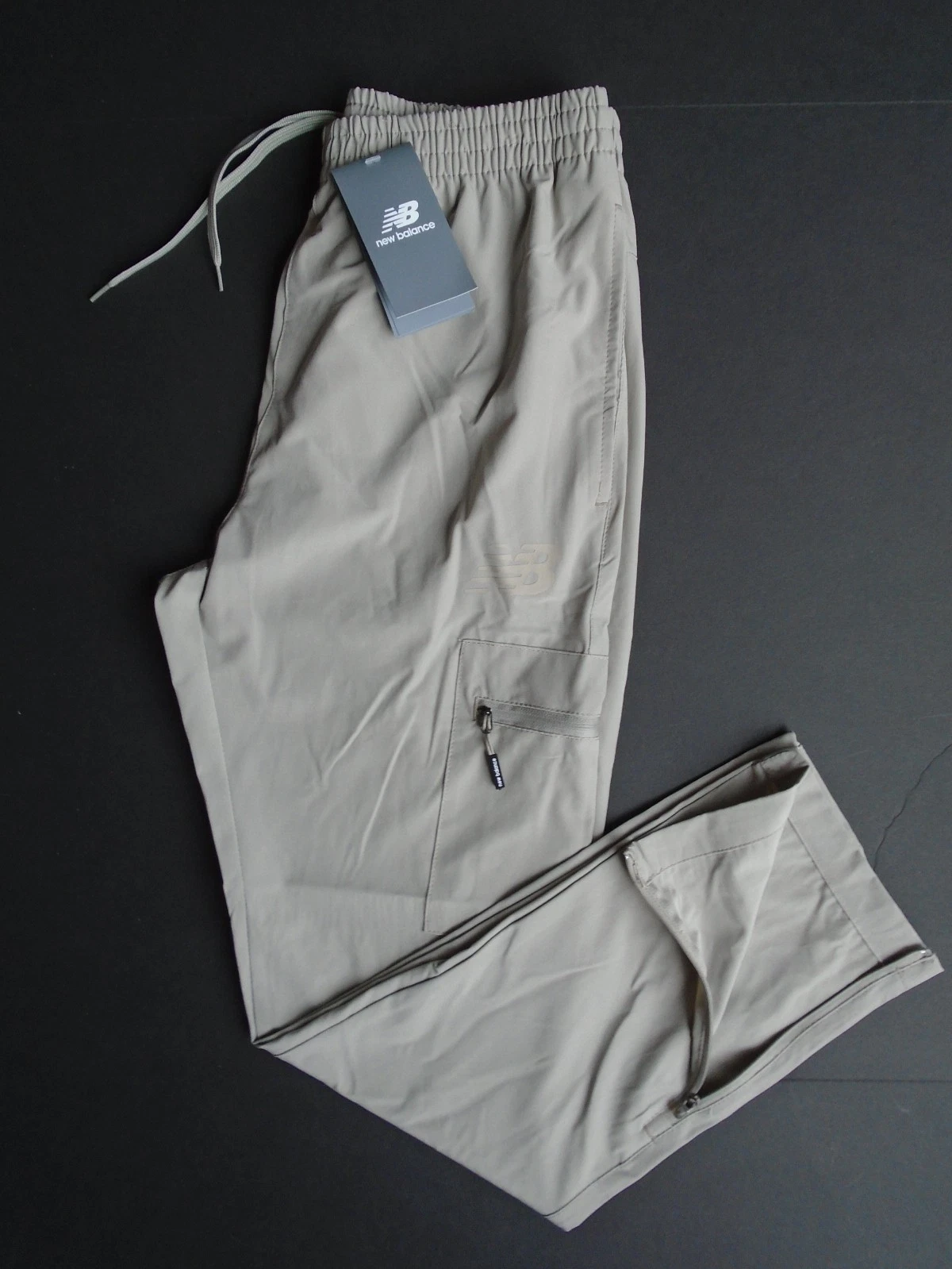 NEW BALANCE All Motion JOGGERS Mens Running Pants Timberwolf Cargo Pkt. S, M, L
