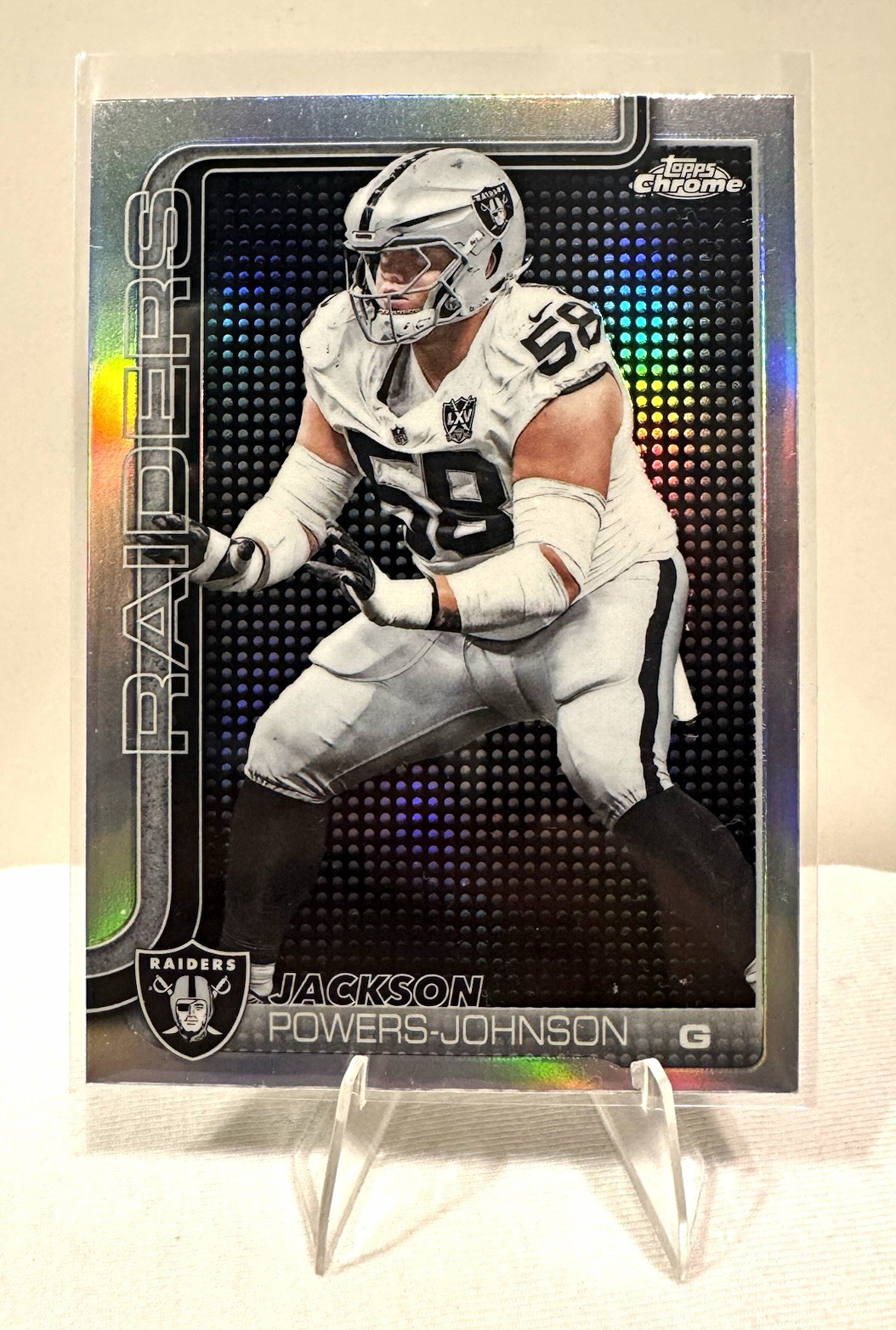 2025 Topps Chrome Jackson Powers-Johnson Lightboard Logo #177 Las Vegas Raiders