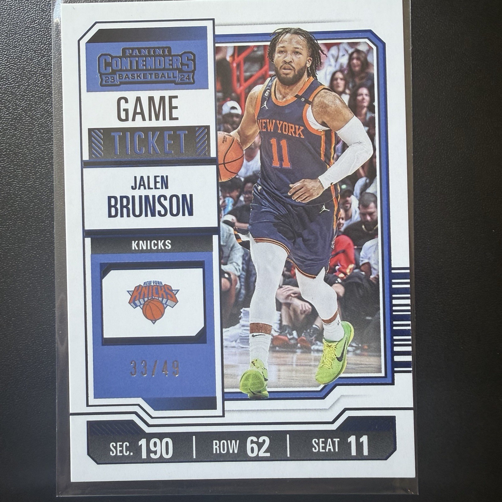 2023-24 Panini Contenders Jalen Brunson #5 Game Ticket Blue /49 Knicks