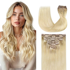 Clip in Hair Extensions Real Human Hair, Remy Human Hair Extensions Clip Ins for