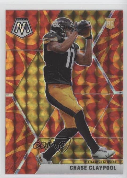 2020 Panini Mosaic Rookies Reactive Orange Mosaic Prizm Chase Claypool #220 3x7